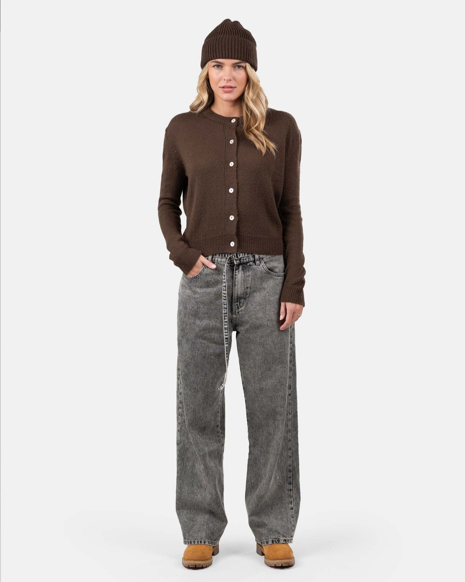 Light Weight Cardigan Brown | Skagen - clothing.dk